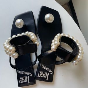 Jeffrey Campbell Chateau-pearl embellished sandals
